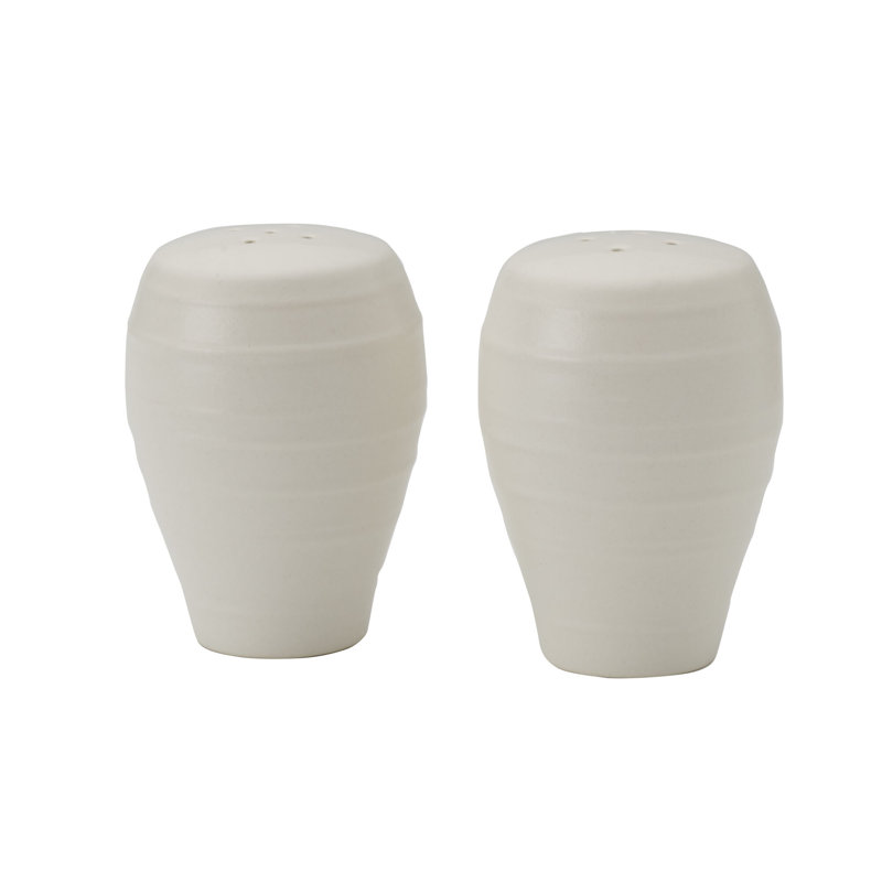 Swirl White Stoneware Salt and Pepper Shaker Set