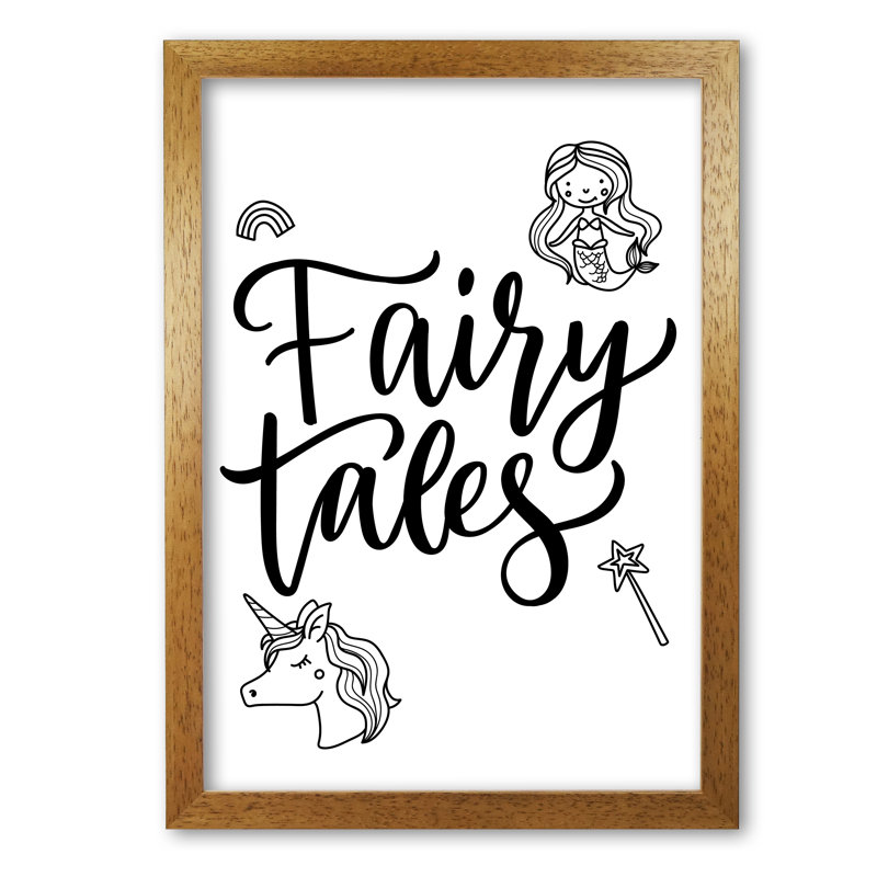 Fairy Tales - Painting, Honey Oak Frame, 30 cm H x 21 cm W x 5 cm D