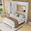 Grand lit escamotable en bois avec garde-robe de rangement et tiroirs-1657602270
