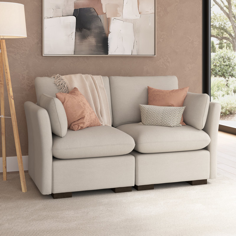 Stedman Modular 2-Seater Loveseat, Living Room Furniture, Mist Taupe, 36.61" H x 68.12" W x 35.83" D