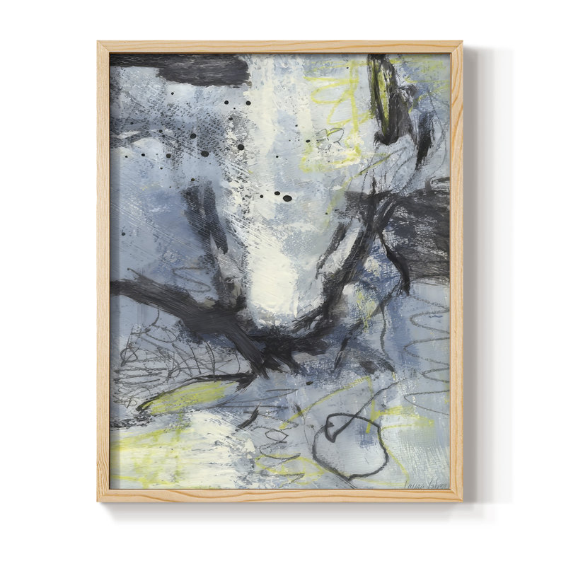 «My Mixed Emotion», reproduction encadrée - bois massif, H 15 po x l 12 po
