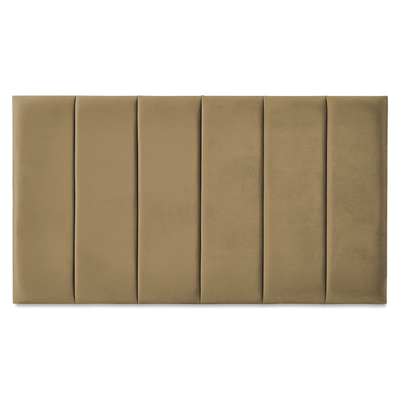 Franciene Upholstered Velvet Headboard, Small Double (4'), Mink Polyester