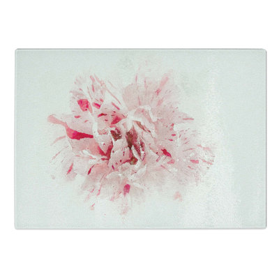Tempered Glass Striking Carnation Chopping Board