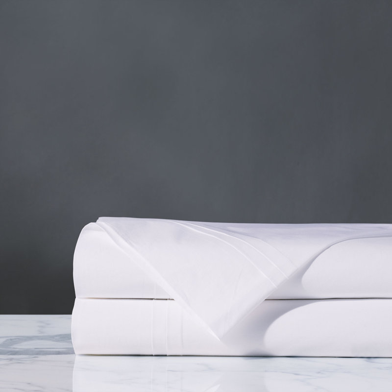 Vail Egyptian Cotton Percale Flat Sheet, White, Queen Flat Sheet