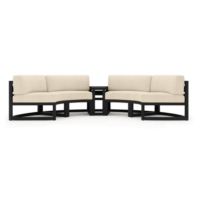 Bergeron Outdoor Curved Patio Sectional with Sunbrella Cushions