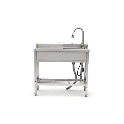 Stainless Steel Utility Sink, Freestanding Sink 2
