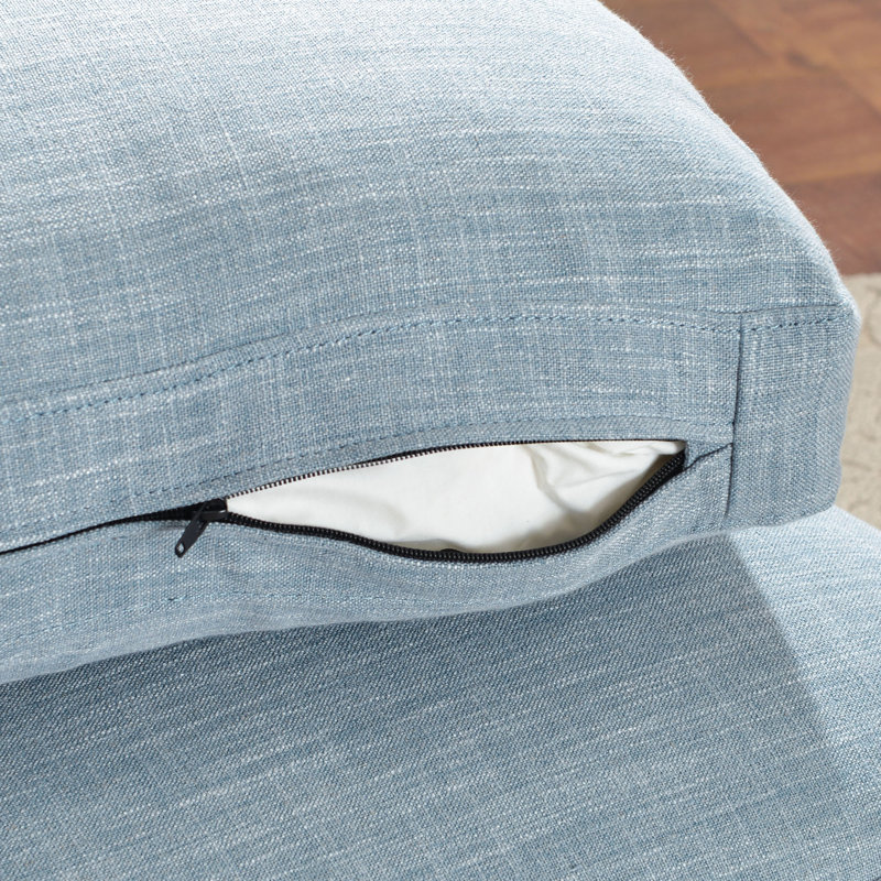Fauteuil de chambre rembourré 34 po, Mélange de lin bleu