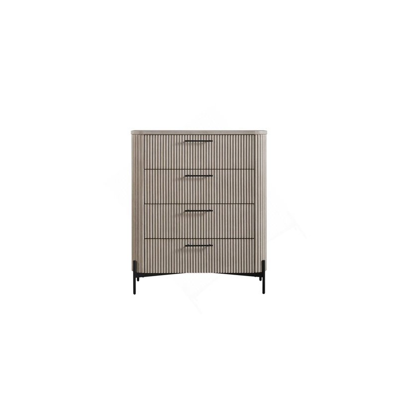 Commode 4 tiroirs - Taupe, Taupe