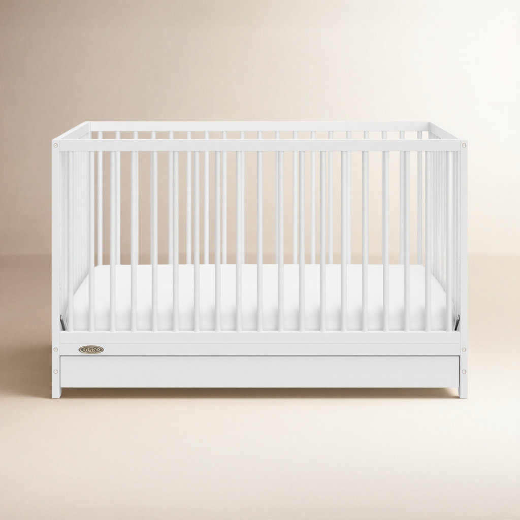 Teddi 5-in-1 Convertible Portable Crib, White, Crib