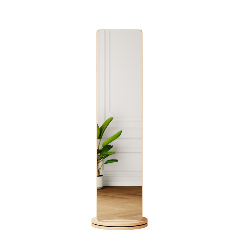 68.8*19.6 Inches Full - Length Mirror With 360 Rotation And Storage, Space Saving In Cloakroom Coat Rack, Corridor