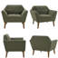 Fauteuil rembourré Maxton Merrylite de 94 cm de large avec dossier capitonné, vert-1452907172