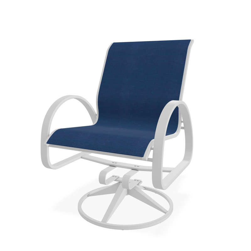 Aruba II Outdoor Lounge Chair, White, Cobalt 35D Sunbrella®
