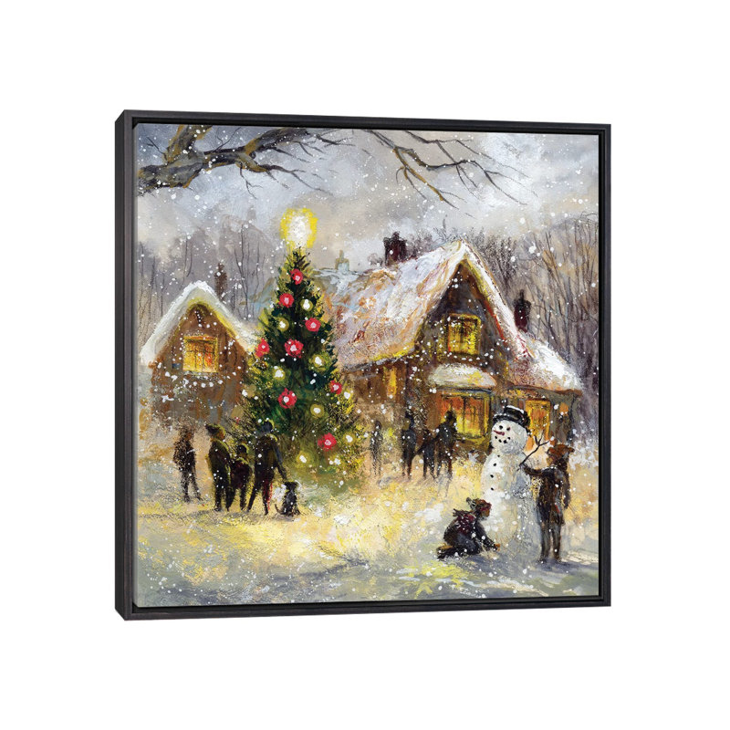 Impression arbre par Jim Mitchell-impression, H 18 po x l 18 po x 1,5 po, Toile avec cadre noir patiné