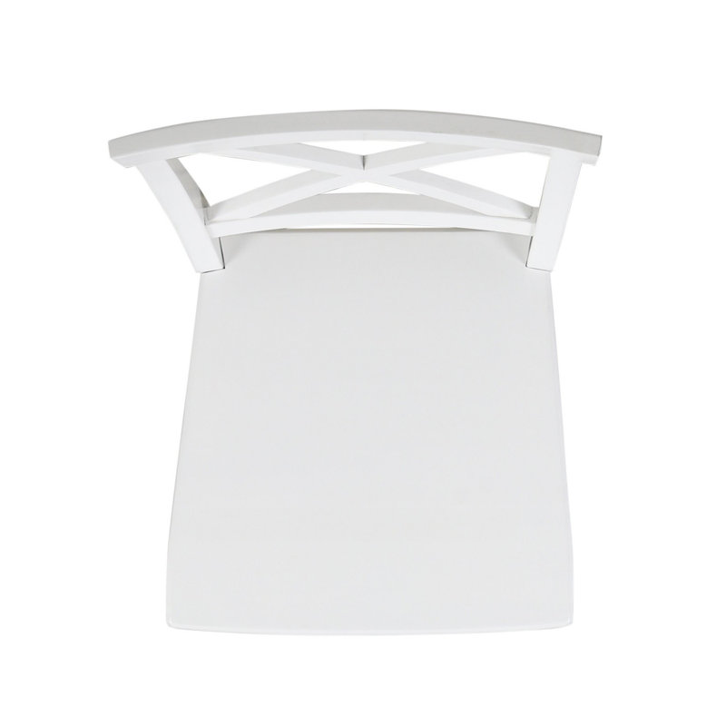 Gelacio Solid Wood Cross Back Side Chair, White