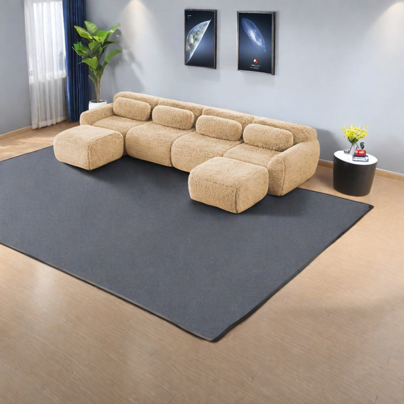 Canapés ergonomiques en peluche avec base antidérapante pour le salon