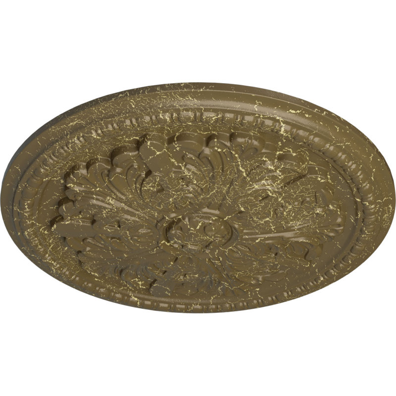 Plafonnier médaillon Endurathane Swindon de 16 7/8 po x P 1 1/2 po (pour auvents jusqu'à 2 7/8 po), fini craquelé de boue Mississippi peint à la main