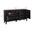 Buffet Farmhouse cannelé et buffet avec rangement, meuble télé Mid-Century moderne, noir
