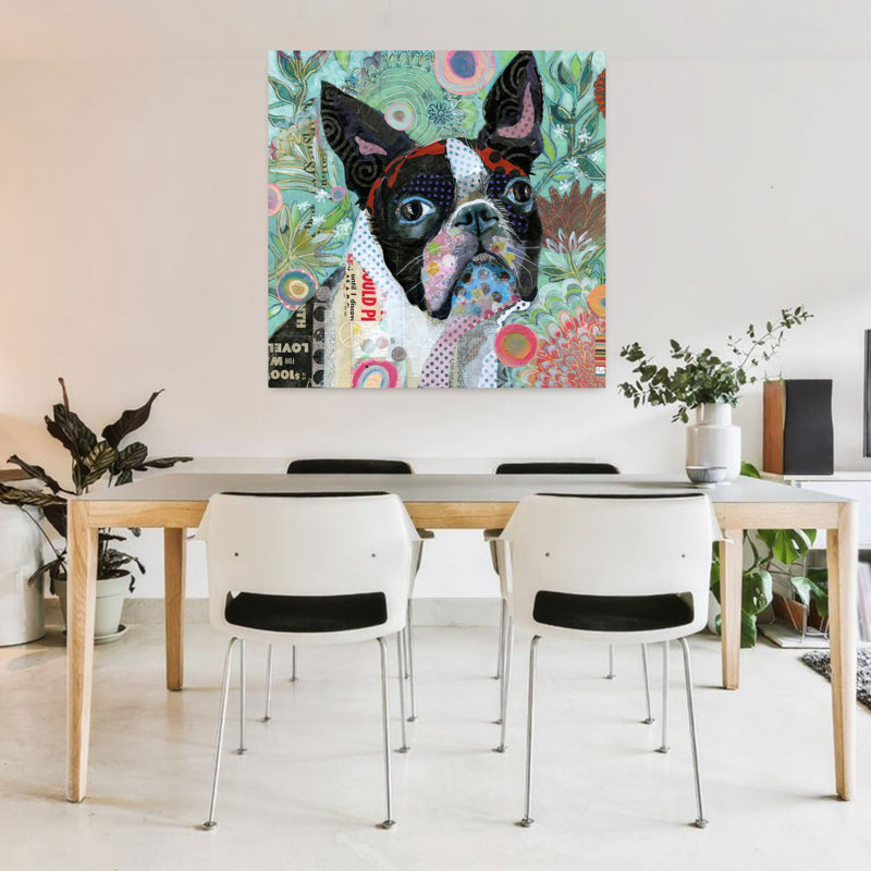 «Mischievous Gardener», art contemporain pour chien, H 36 po x l 36 po