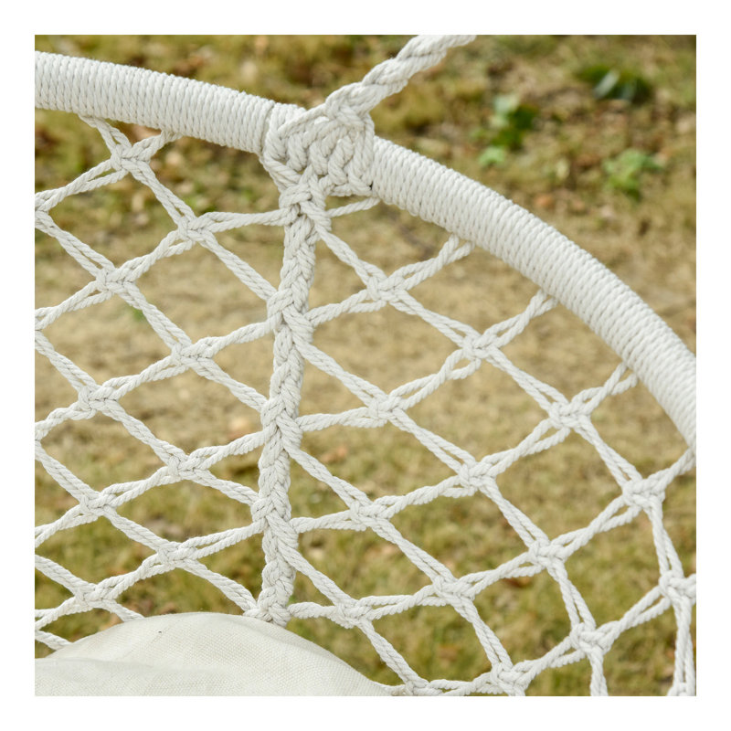 Balancelle en macramé pour 2 personnes Outsunny, Blanc