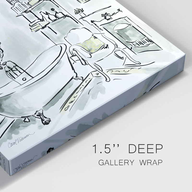 «Opulent Bath II», toile tendue avec châssis de qualité supérieure - prête à être accrochée, H 24 po x l 24 po x P 1 po