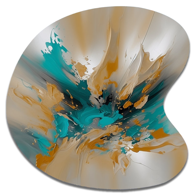 Heidi - impression unique de forme métallique sur marbre, art mural moderne asymétrique en métal, H 27 po x l 27 po