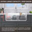 Évier de cuisine en granite simple 33 po x l 19 po avec évier de préparation et passoire - solution de cuisine durable, élégante et multifonctionnelle