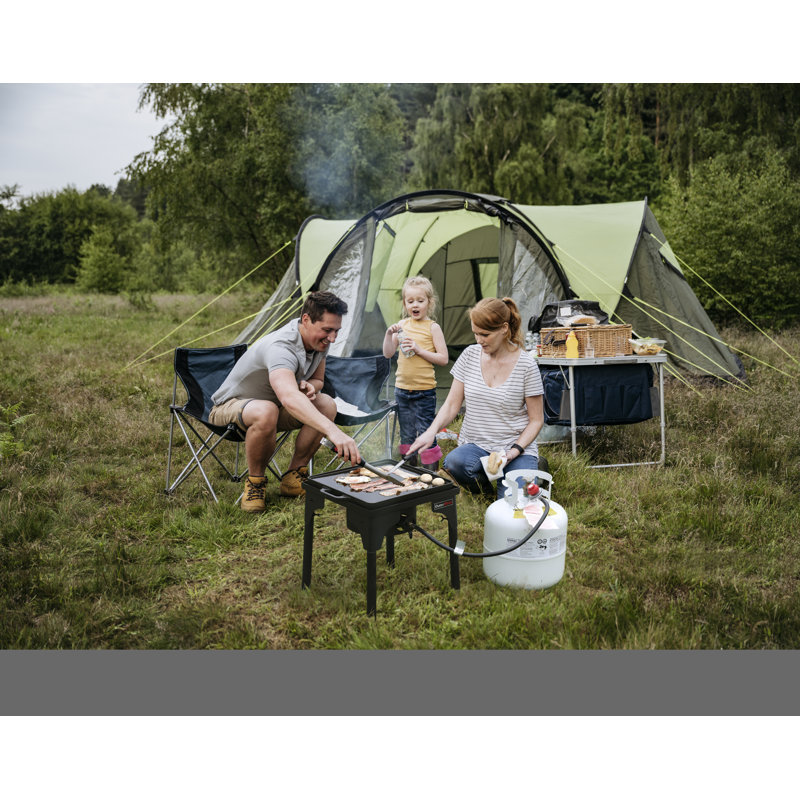 Black Steel Outdoor Single Burner with Adjustable Legs