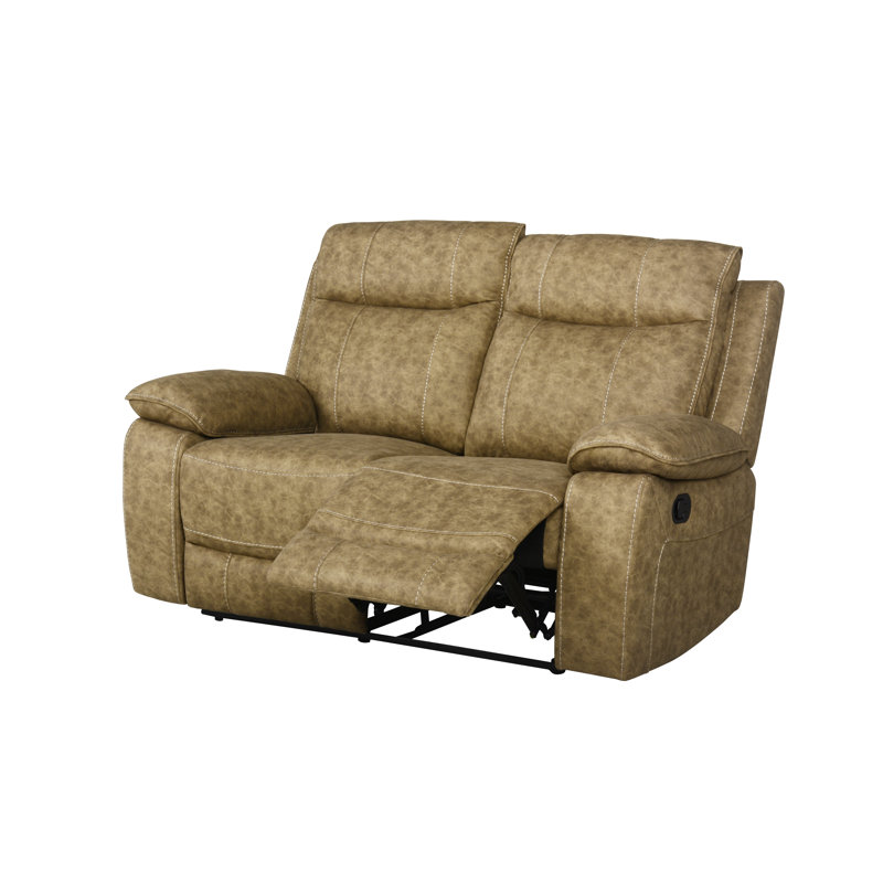 Comfynest Reclining Loveseat, Brown Genuine Leather