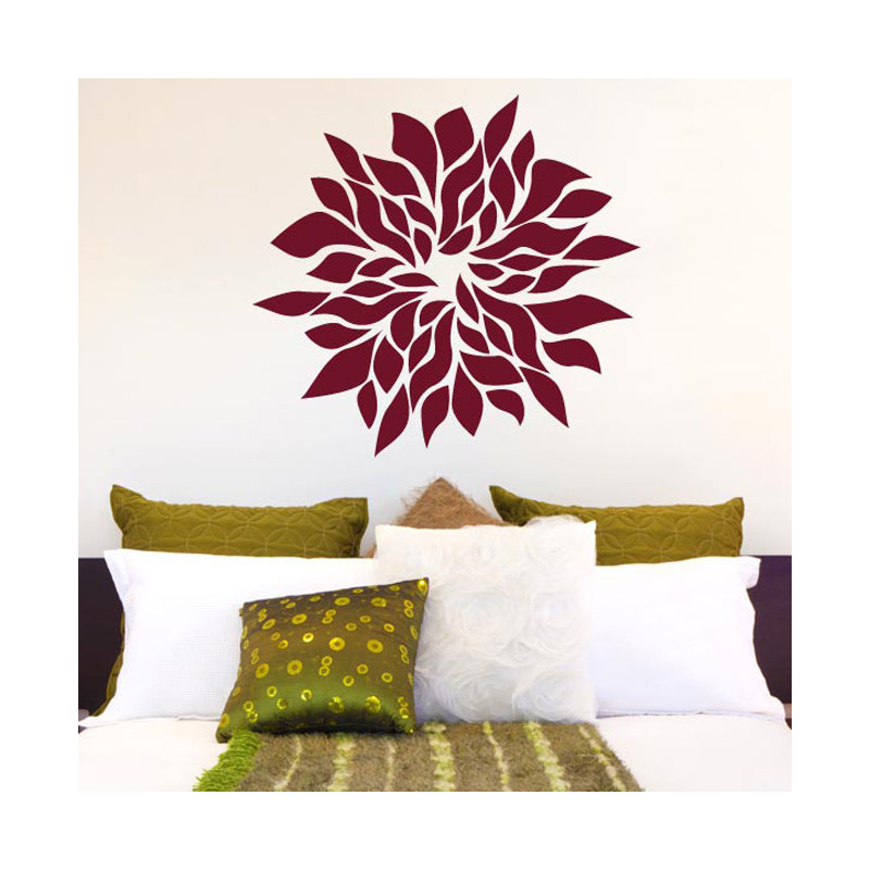 Plants & Flowers Wall Decal, Burgundy
