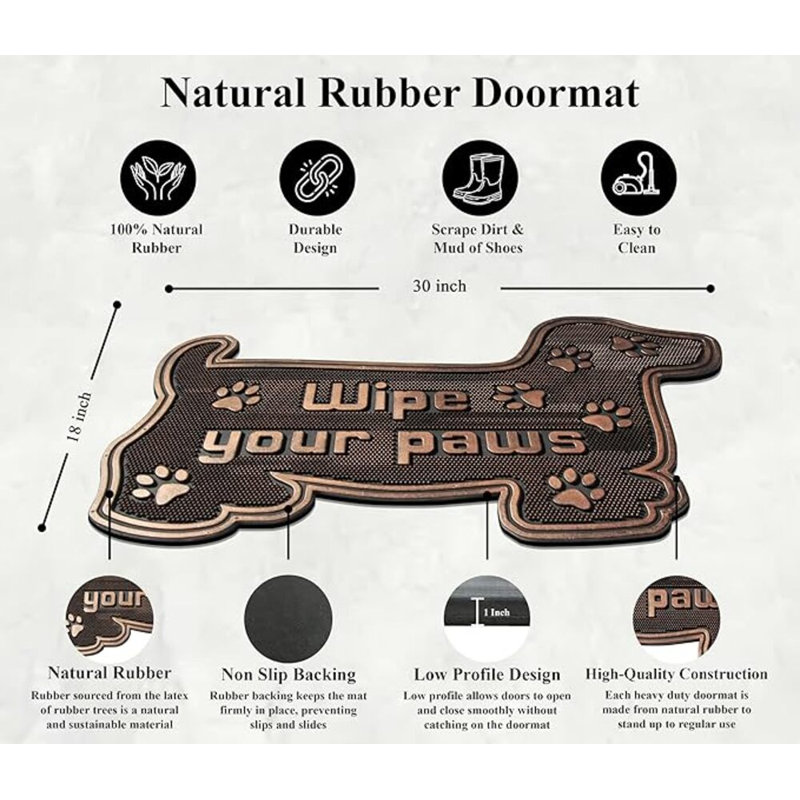Non-Slip Animal Print Outdoor Doormat 18"x30" Pin Mat