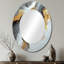 Abstrait marbre dans des tons de gris et d'or I - décor de miroir mural ovale doré-142366373