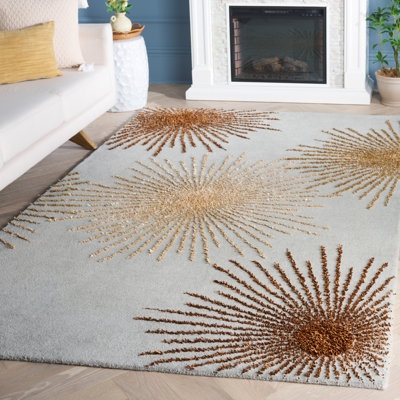 Amberjack Abstract Handmade Tufted Blue Area Rug
