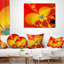 Coussin décoratif imprimé floral rouge et jaune