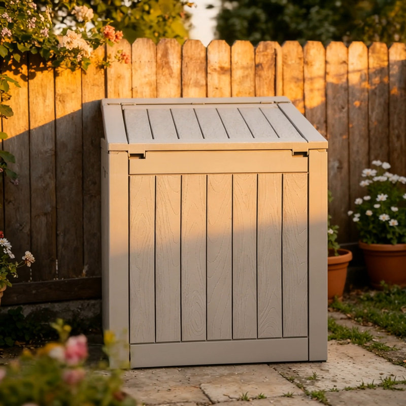 Outdoor Storage Box Resin Deck Box 31 Gallon Patio Waterproof Organizer
