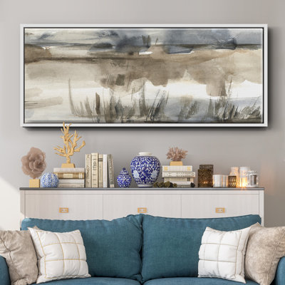 BlueGrey Marsh I- Framed Canvas