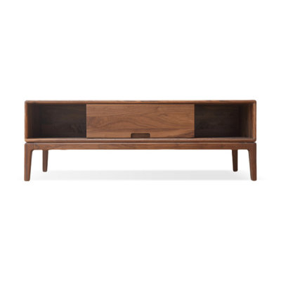 47.24" Nut-brown Solid Wood Rectangular Coffee Table