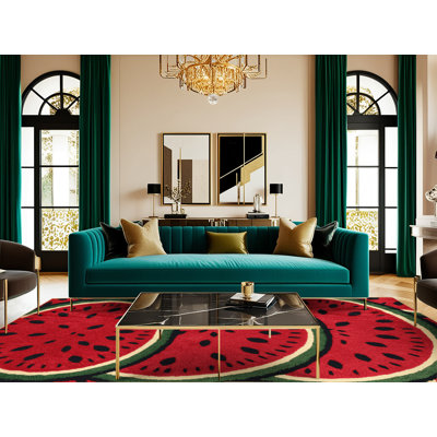  Tapis lavable lavé à la pastèque