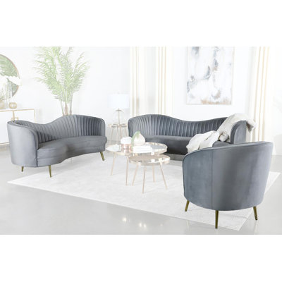 Ensemble de salon en velours 3 pièces