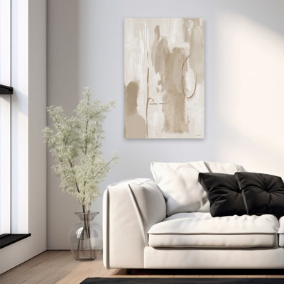 «In The Lines I», reproduction d'art sur toile beige