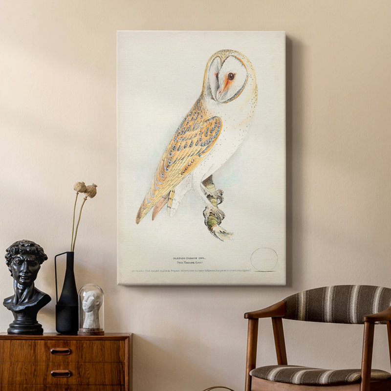Chouette effraie - galerie Cavas sur mesure, H 60 po x l 40 po