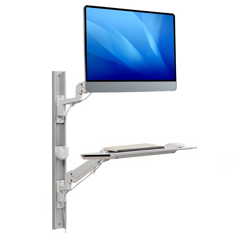 Adjustable Computer Monitor Screen Wall Mount with Keyboard Holder