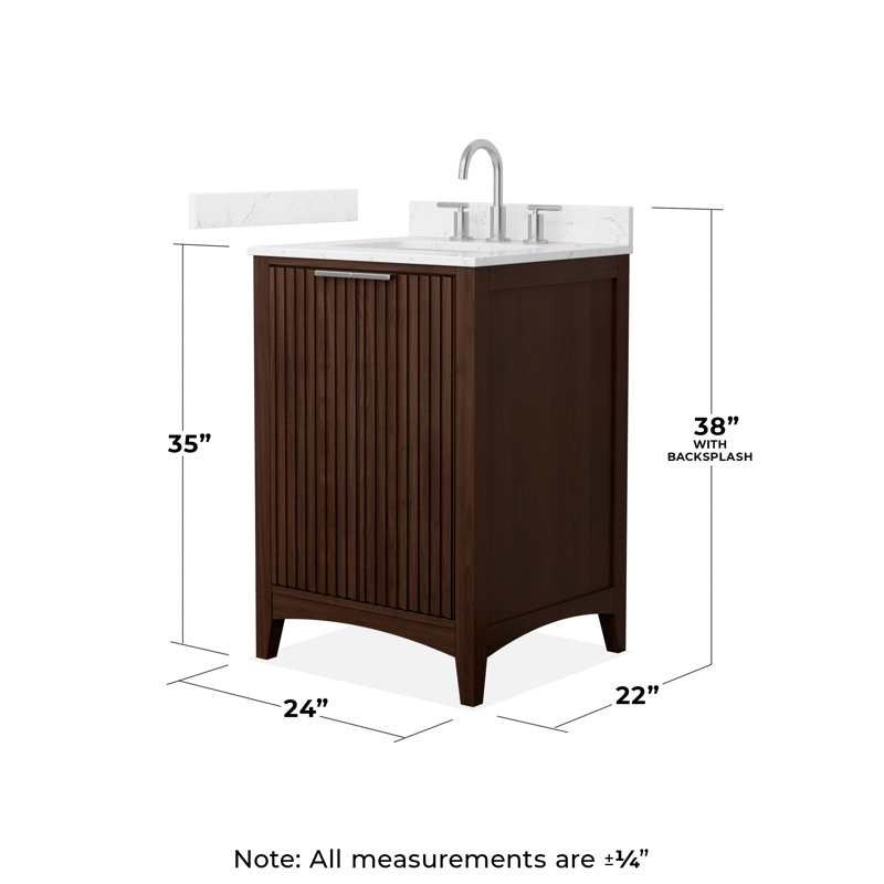 Palmilla 48" Freestanding Single Bathroom Vanity with Cultured Marble Top, Beige / Brushed Nickel, 24"