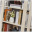 Bibliothèque ovale en bois ouverte, bibliothèque autoportante à cadre en panneau de fibres à densité moyenne, support de rangement à 5 niveaux facile à assembler pour le salon, décoration de bureau à domicile-134643836