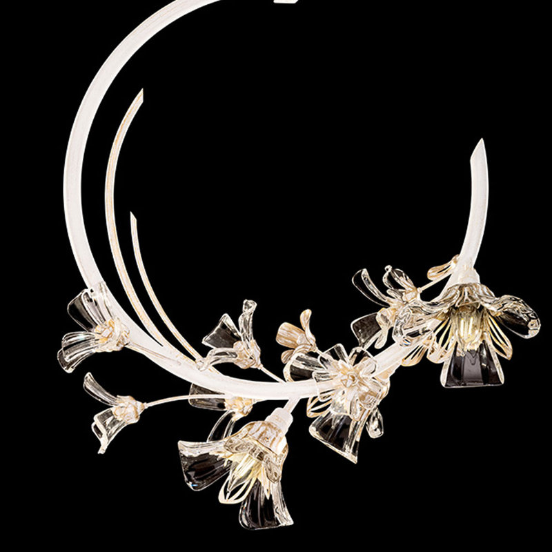 Azu Crystal-Embellished 19" White LED Island Pendant