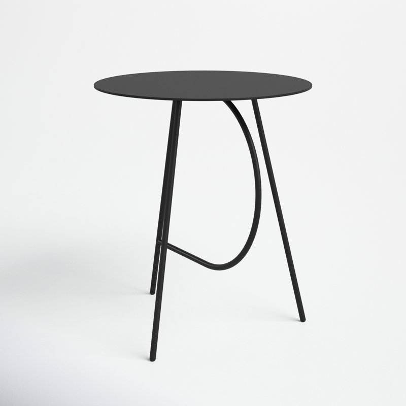 Abberton Round Metal Outdoor Coffee Table , 18'' in. W 18'' in. D, Black
