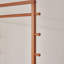 Porte-manteau autoportant en pin massif avec roulettes et panier de rangement - Porte-vêtements classique au fini cerisier pour entrée, chambre ou salon