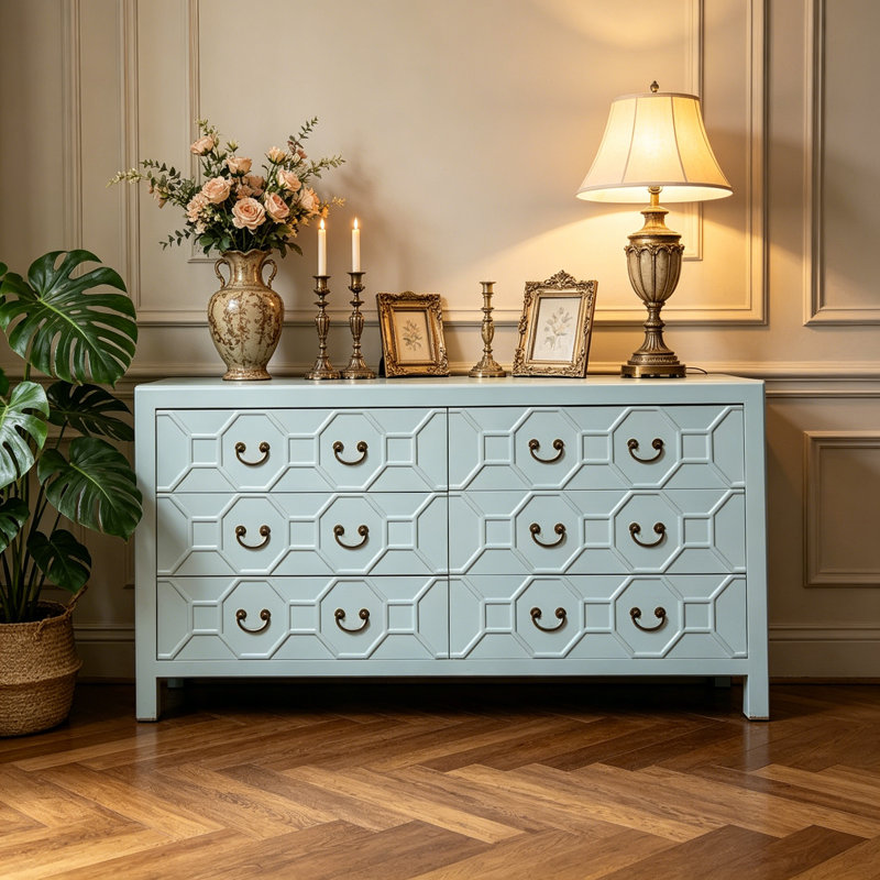 Armoire de vestibule française rétro bleu clair