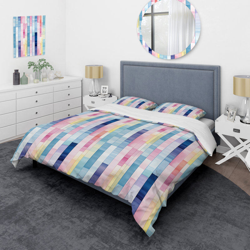 Ensemble de housse de couette en microfibre Watercolor Dreams, Housse de couette pour très grand lit et 2 très