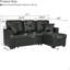 Canapé-lit, canapé modulaire avec lit escamotable, méridienne réversible, canapé modulaire avec rangement, tissu respirant noir, solution pour petit espace, canapé-lit convertible, mobilier de salon, canapé en L