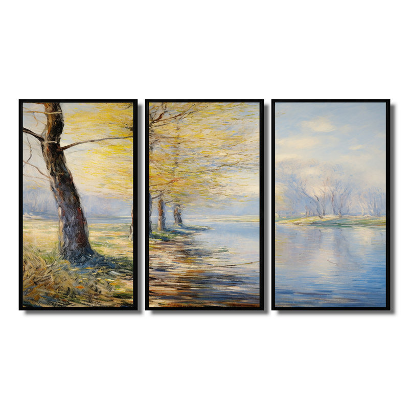 Noe - ensemble de reproductions d'art mural Cottage, H 28 po x l 36 po x P 1 po, Cadre flottant noir